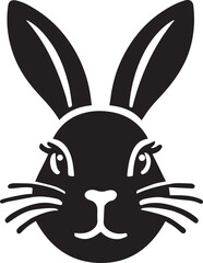 Bunny head silhouette icon vector art illustration