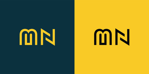 MN abstract  minimalist letters Logo Monogram. It is a minimalist logo, this logo is made by combining two letters