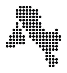 Symbol Map of the City Elsene_Ixelles (Belgium) showing the city with a pattern of just a few black dots