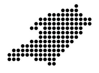 Symbol Map of the City Biel_Bienne (Switzerland) showing the city with a pattern of just a few black dots