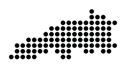 Symbol Map of the City Bern (Switzerland) showing the city with a pattern of just a few black dots