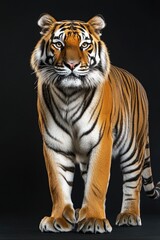 Naklejka premium Tiger on black background