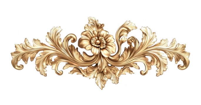 Golden decorative element, cut out
