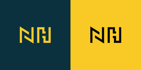 NH abstract  minimalist letters Logo Monogram. It is a minimalist logo, this logo is made by combining two letters