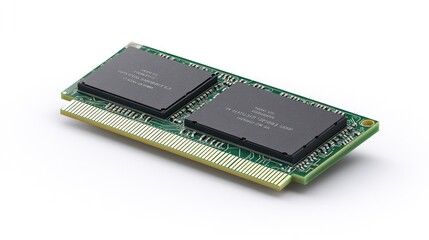 Two dual inline memory modules (DIMMs) mounted on a printed circuit board (PCB).