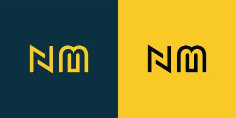 NM abstract  minimalist letters Logo Monogram. It is a minimalist logo, this logo is made by combining two letters