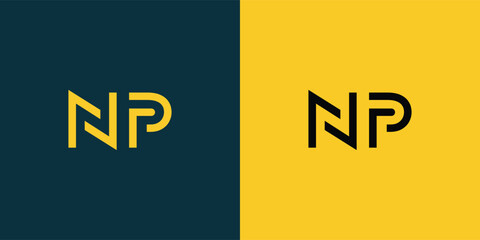 NP abstract  minimalist letters Logo Monogram. It is a minimalist logo, this logo is made by combining two letters © Mahamud