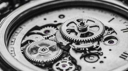 Intricate Mechanical Gears of a Timepiece