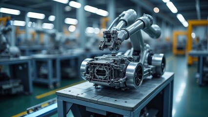 A robotic system manufacturing propulsion components for electric cars