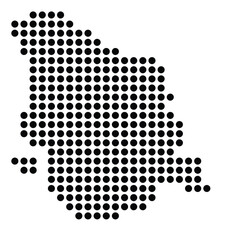 Symbol Map of the City San Severo (Italy) showing the city with a pattern of just a few black dots