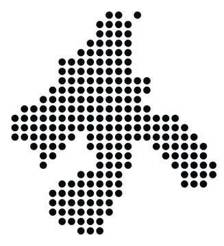recommend clip art: Symbol Map of the City Siauliai (Lithuania) showing the city with a pattern of just a few black dots