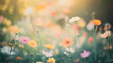 A beautifully unfocused analog photo of a wildflower meadow.