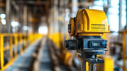 Fototapeta premium Yellow industrial surveying instrument.