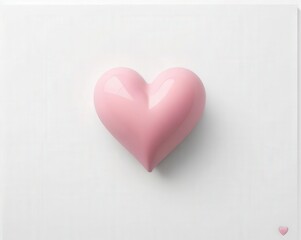 Fototapeta premium Minimalist Pink Heart: Simple Elegance