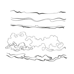 clouds isolated japanese chinese vector design background elements