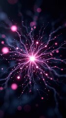 Obraz premium A vibrant visual representation of Semaglutide's action, with pink sparks and electric lines suggesting its impact on glucose metabolism.