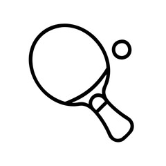 Table tennis paddle and ball illustration, minimalist design, sports equipment, black and white, copy space