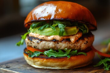 Scrumptious Avocado Chicken Burger