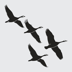Geese image silhouette vector art and illustration