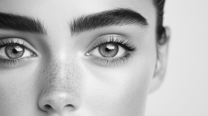 Obraz premium Woman's Face with Long Eyelashes