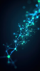 Fototapeta premium Molecular illustration of a semaglutide molecule with glowing atoms.