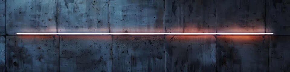 Cement wall with neon light on dark background