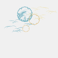 Obraz premium abstract ornate bature symbol traditional japanese chinese vector design background elements