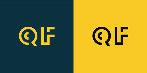 QF abstract  minimalist letters Logo Monogram. It is a minimalist logo, this logo is made by combining two letters