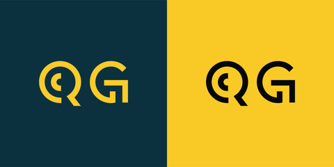 QG abstract  minimalist letters Logo Monogram. It is a minimalist logo, this logo is made by combining two letters
