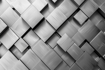 Fototapeta premium A gray and silver image of squares and rectangles