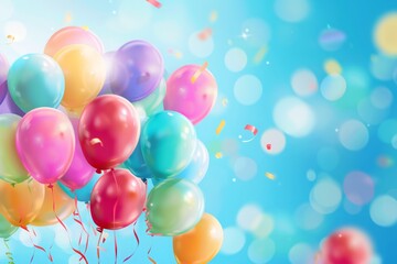 A bunch of colorful balloons floating in the air