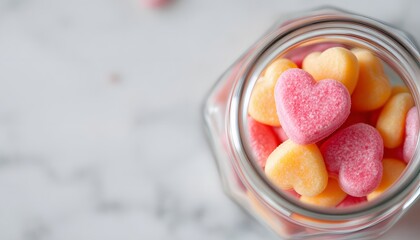 Heart-Shaped Candy in Glass Jar