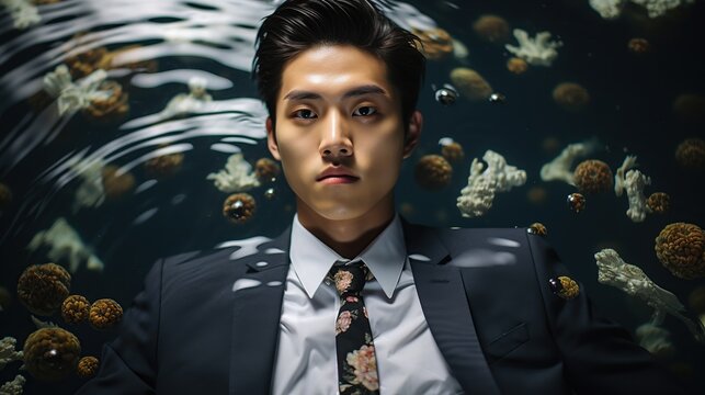 An 18-year-old guy from China, looking elegant and stylish, in a fascinating photo