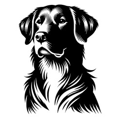 Fototapeta premium illustration, vector, silhouette, black and white, sketch, logo, icon, art, dog silhouette vector black and white