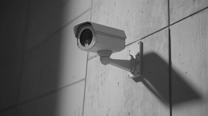 3d vector white safety security video spy camera. Cctv system equipment illustration for watch and recording hidden on street building wall. Realistic header concept for protect and observe privacy