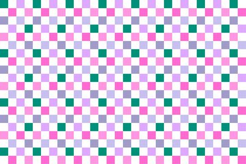 カラフルな市松模様の壁紙、和柄壁紙、パターン、7色、緑、紫