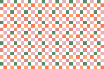 カラフルな市松模様の壁紙、和柄壁紙、パターン、7色、ピンク、緑