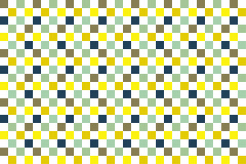 カラフルな市松模様の壁紙、和柄壁紙、パターン、7色、黄色、緑
