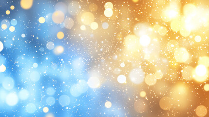 Golden and Blue Bokeh Lights Create Dreamy Holiday Background