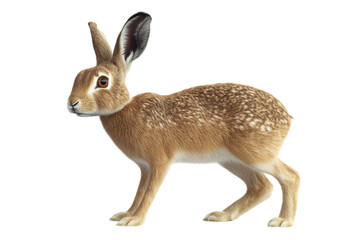 Naklejka premium A rabbit is walking on a transparent background