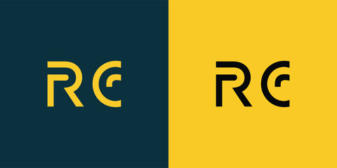 RC abstract  minimalist letters Logo Monogram. It is a minimalist logo, this logo is made by combining two letters
