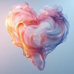 Fototapeta premium Abstract isolated pink heart on plain background