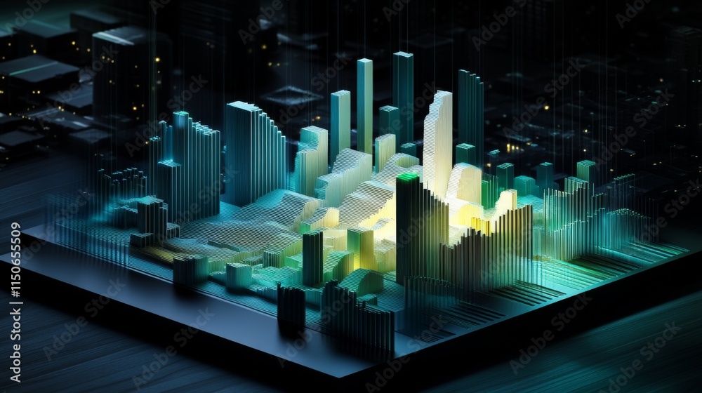 Poster abstract architectural visualization of futuristic cityscape design