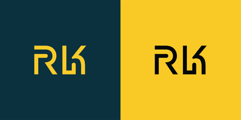 RK abstract  minimalist letters Logo Monogram. It is a minimalist logo, this logo is made by combining two letters
