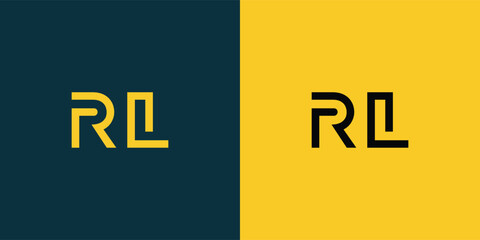 RL abstract  minimalist letters Logo Monogram. It is a minimalist logo, this logo is made by combining two letters