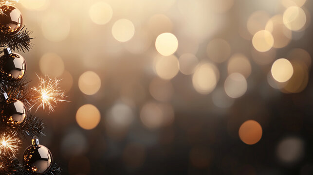 A radiant sparkler lights up the scene, with a blurred festive background featuring subtle gradients of warm golden tones and soft hints of holiday bokeh lights.