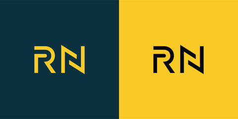 RN abstract  minimalist letters Logo Monogram. It is a minimalist logo, this logo is made by combining two letters