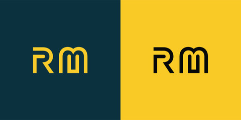 RM abstract  minimalist letters Logo Monogram. It is a minimalist logo, this logo is made by combining two letters