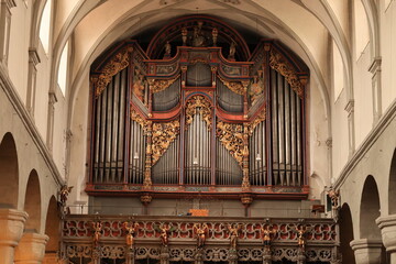 Orgel einer Historischen Kirche im Zentrum von Konstanz am Bodensee