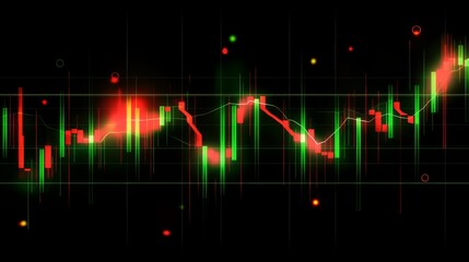 Abstract Financial Chart with Vibrant Colors and Market Trends